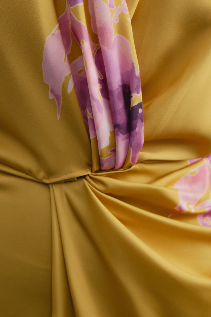 Vestido Midi Estampado Satinado